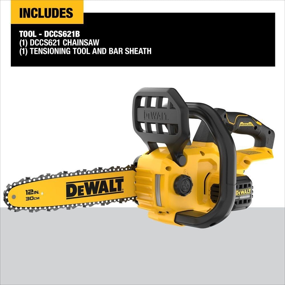 20V MAX DEWALT 12 in. Cordless Chainsaw, Bare Tool Only (DCCS621B)