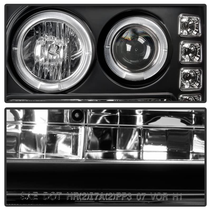 LED Halo Spyder Auto Projector Headlights Black/Clear