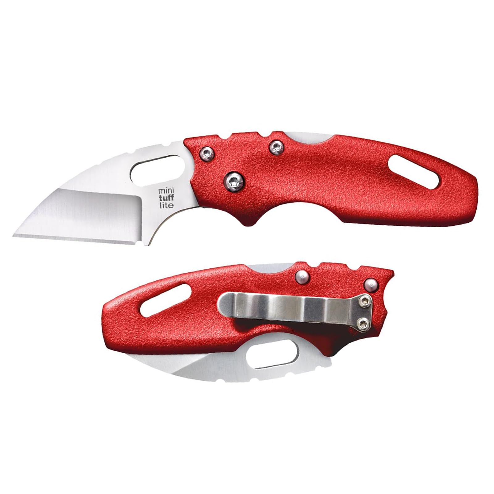 Mini Tuff Lite Cold Steel 2" 4034SS Sheepsfoot Razor-Sharp Blade 3" Griv-Ex Red Handle Everyday Carry Pocket Folding Knife