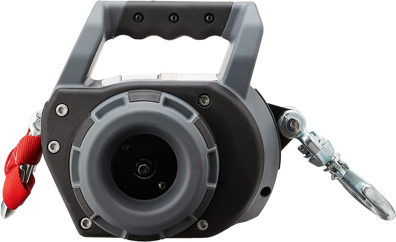 750 lb WARN Drill Winch – Portable Pulling Winch with Synthetic Rope | Drill-Powered Operation | Lightweight, Compact Design with Hook & Controls | Ideal for Trailers, ATVs, UTVs.