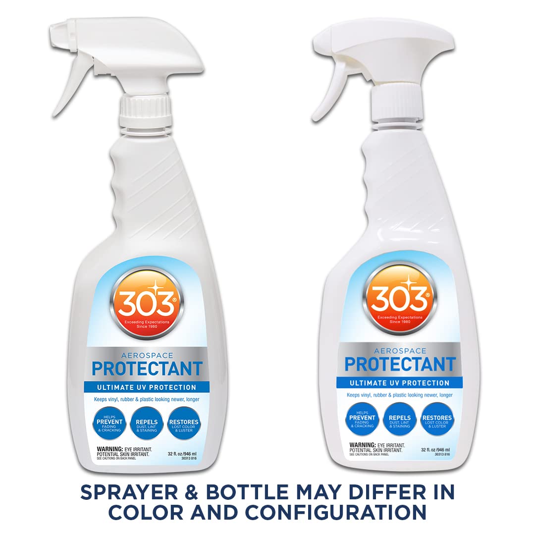 303 Products Protectant Aerospace Spray, UV Protection, Repels Dust, Dirt, & Staining, Matte Finish, Restores Like-New Appearance, Outdoor Cleaning Supplies 32 Fl. Oz.