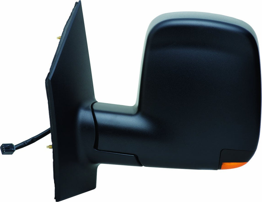 Fit System Side Driver Mirror for Chevy Express Full Size Van, GMC Savana Full Size Van, Textured Black, w/Turn Signal, Heated Power, Foldaway