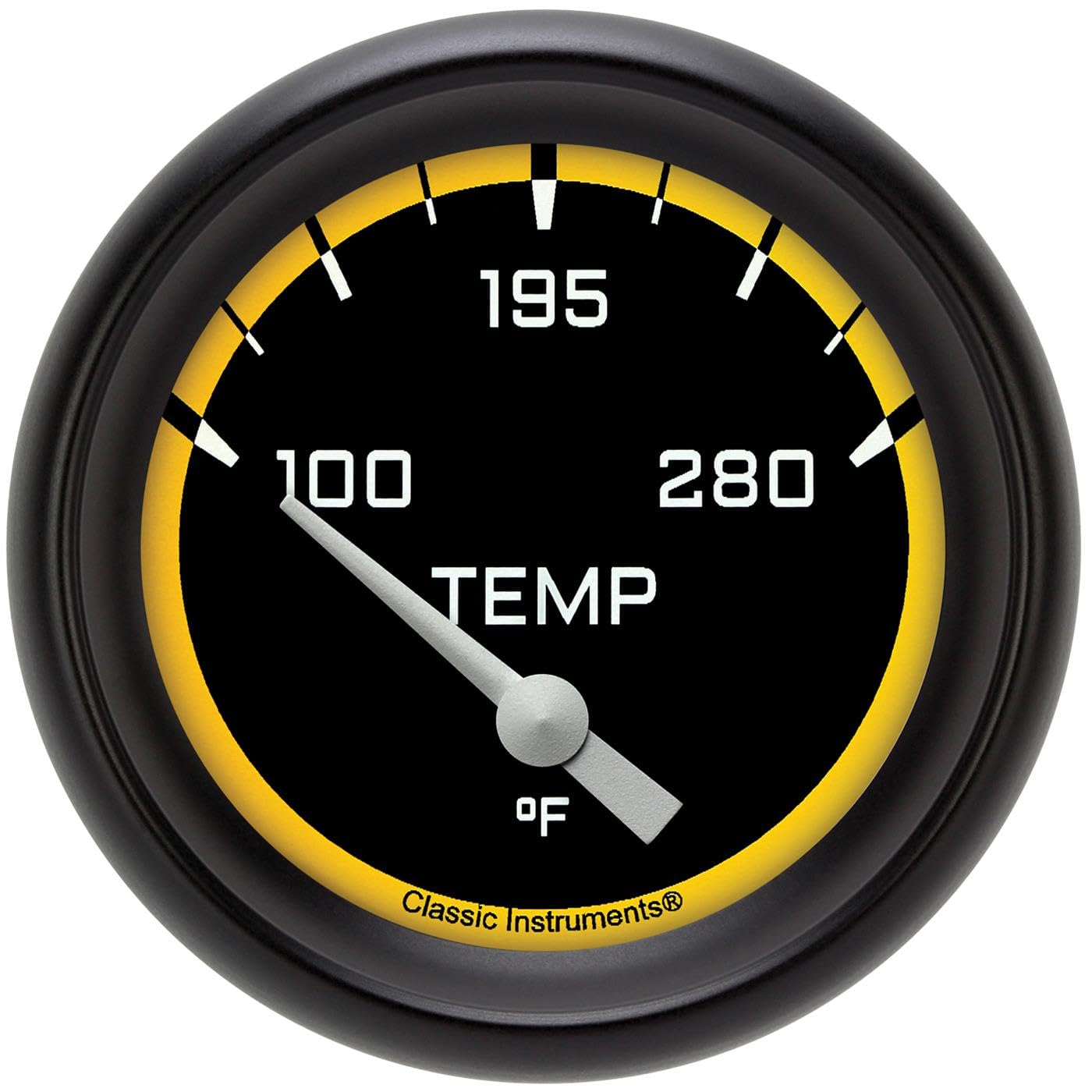 AX226YBPF-02 Classic Instruments Autocross Yellow 2 1/8" Water Temperature Gauge 1/8"