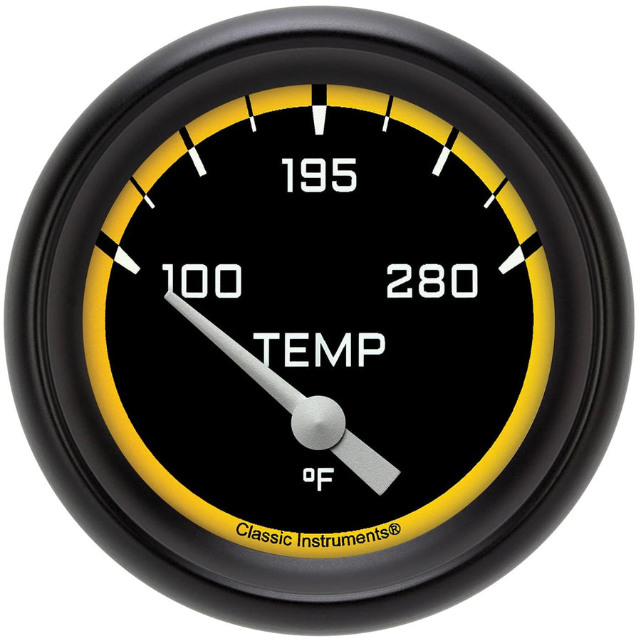 AX226YBPF-08 Classic Instruments Autocross Yellow 2 1/8" Water Temperature Gauge 1/2"