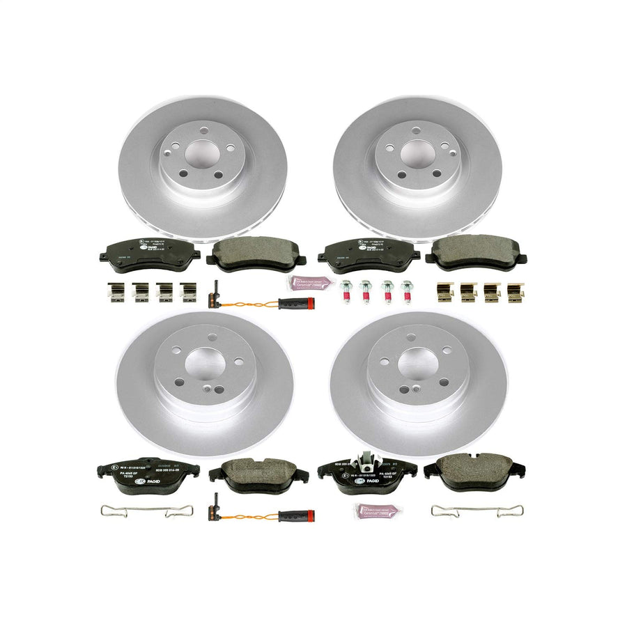 Euro-Stop Power Stop Brake Kit and 1 Front & 1 Rear Sensor Wires For Mercedes-Benz GLK250 2013-2015, Mercedes-Benz GLK350 2010-2015 [Model Specific]