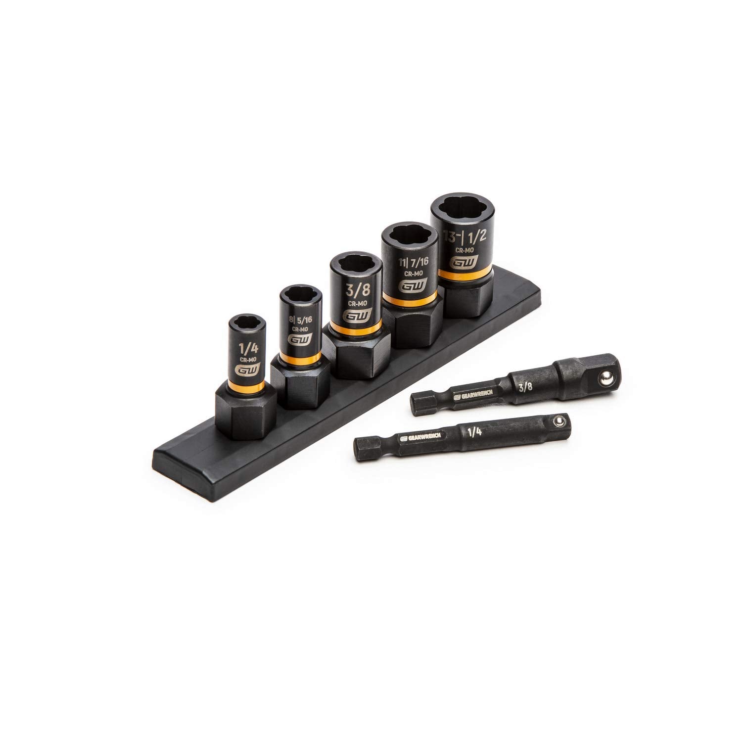7 Pc. GEARWRENCH 1/4 and 3/8" Drive SAE Bolt Biter Extraction Socket Set - 83911