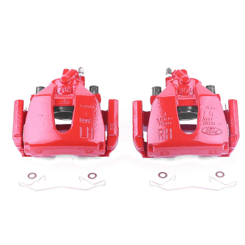 Power Stop S2942B Front Pair of High-Temp Red Powder Coated Calipers For Mazda 3 2008-2013, Mazda 3 Sport 2009-2013 [Model Specific]