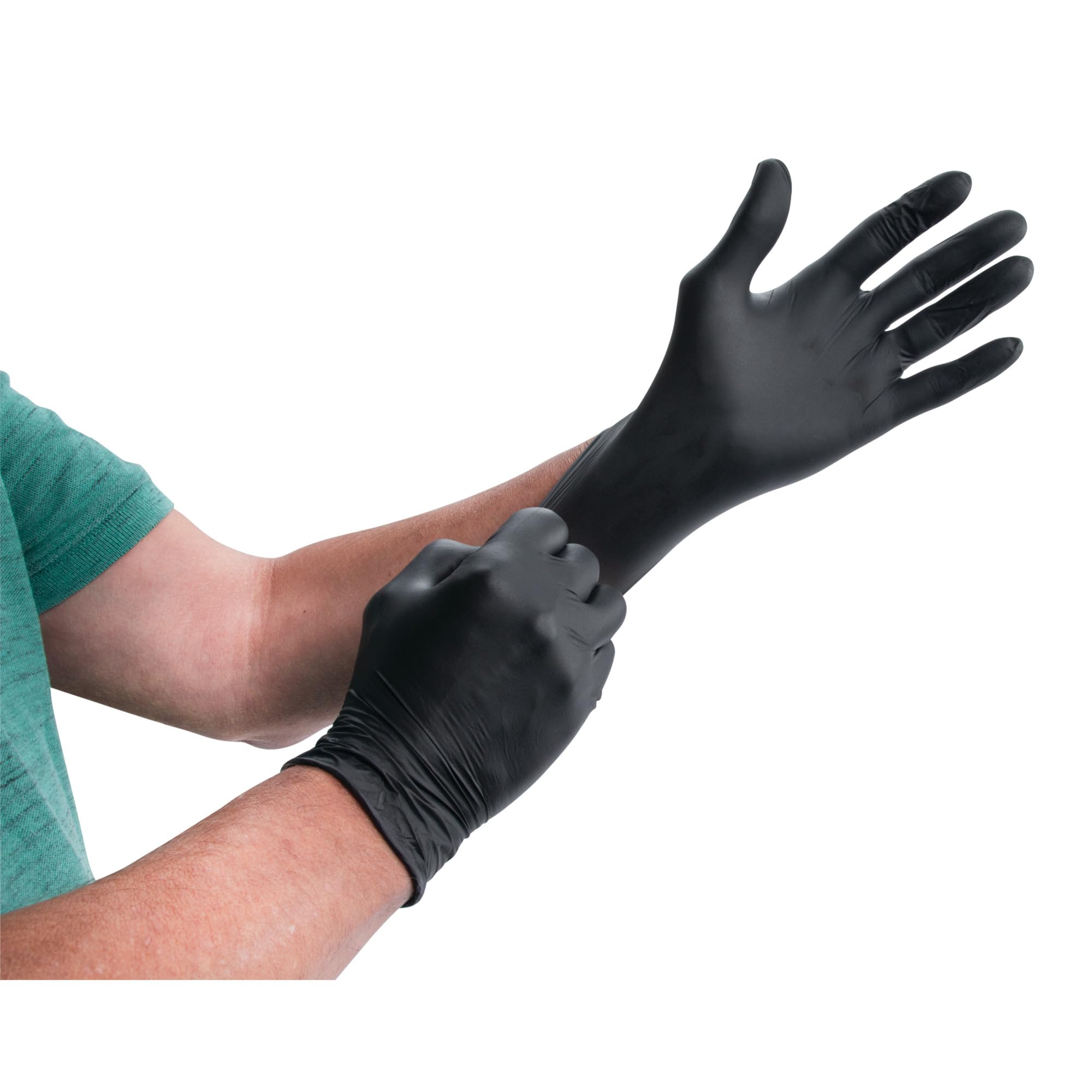W89013 Performance Tool Black Nitrile Gloves | Disposable, Powder Free, latex rubber free, Textured Fingertips for Better Grip , X-Large | 100pc