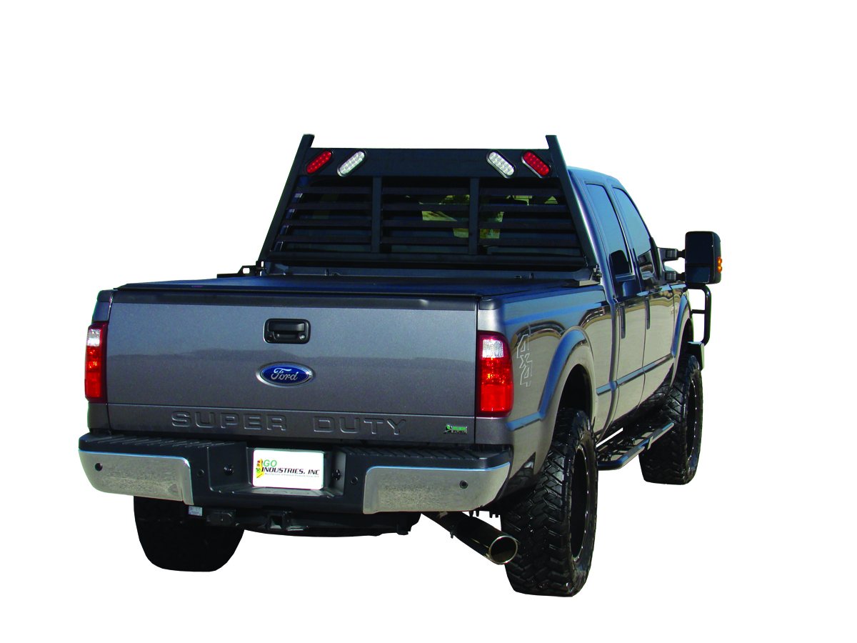Go Industries Headache Rack 623B and Cab Protector (07-13 Silverado/Sierra/04-13 F150 No Heritage/2013 Ram 1500 Blk Heavy Duty Lighted)