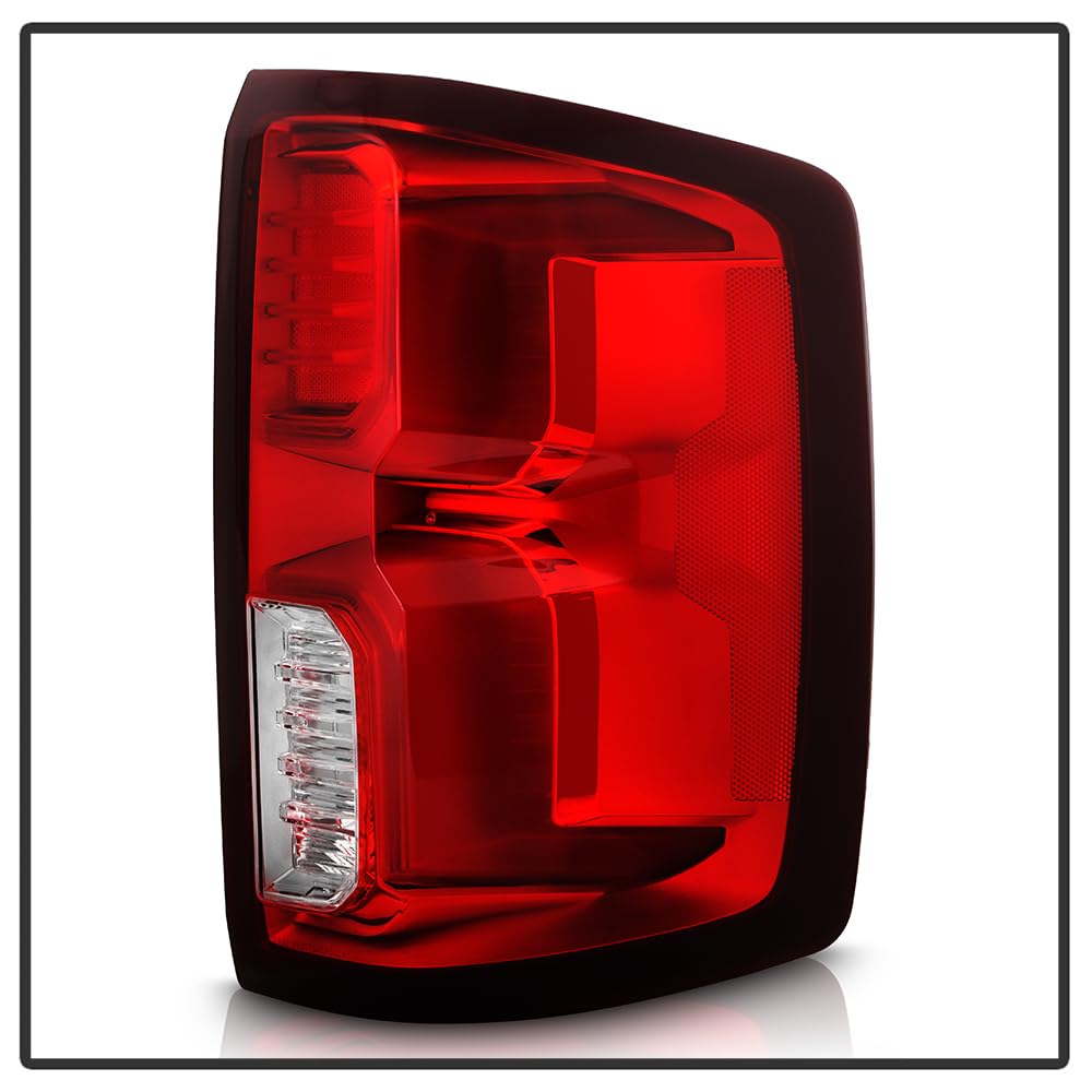 Chevy Silverado 1500 16-18 OE Plus (Fit Halogen Model) LED Tail Lights - Red/Clear Spyder