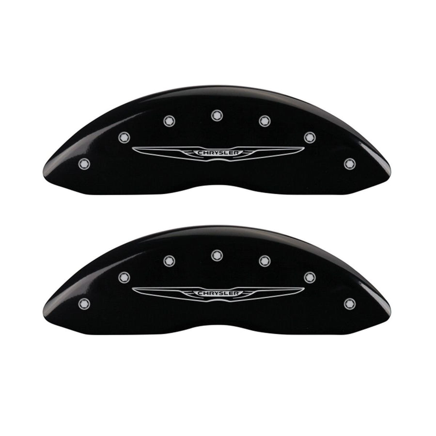Chrysler Wing MGP Caliper Covers 32016SCW2BK Black Caliper Covers - Engraved Front & Rear44; Set of 4