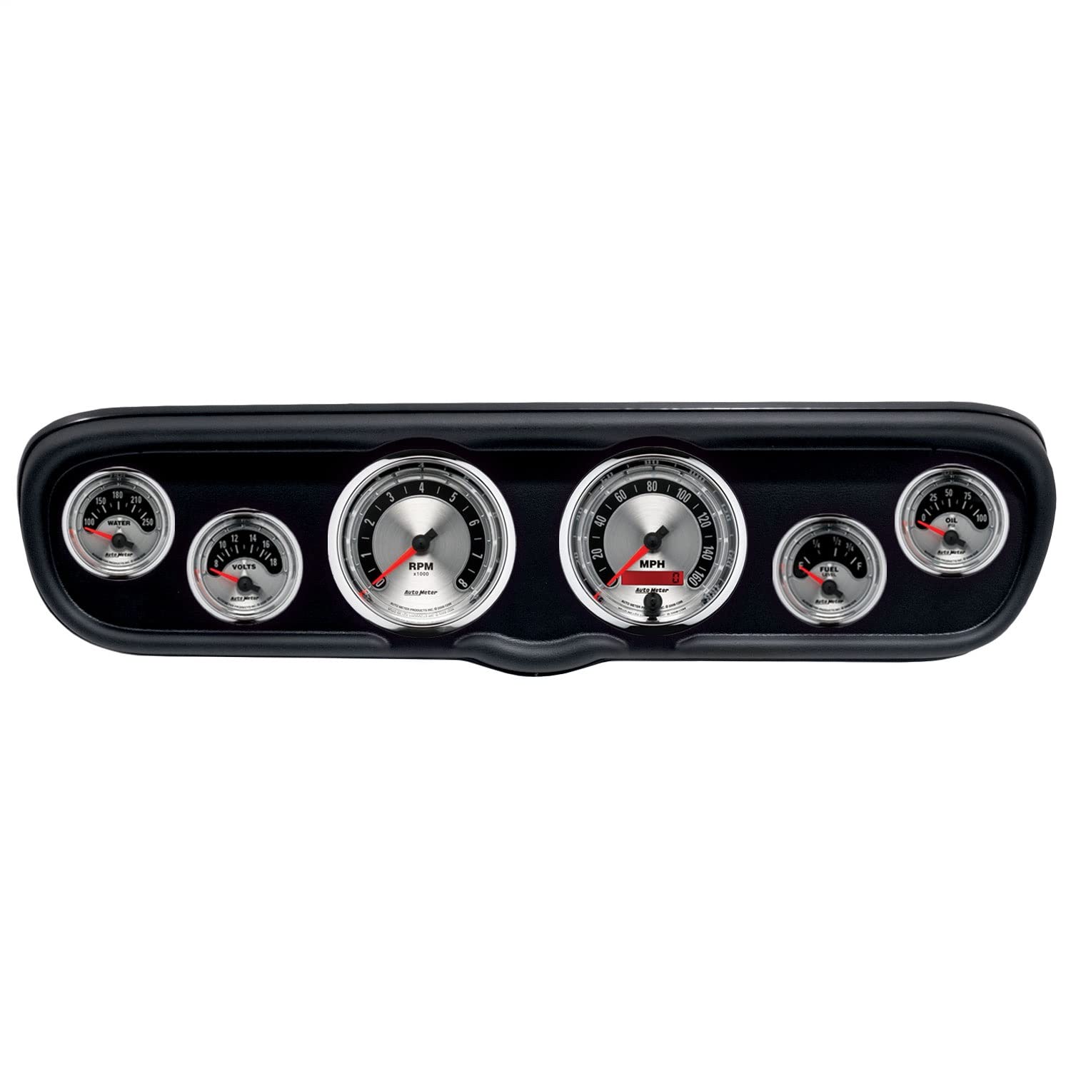 AutoMeter Dash Kit Direct Fit, (3 3/8" X2, 2 1/16" X4), Ford Mustang 66, American Muscle (2110-01)