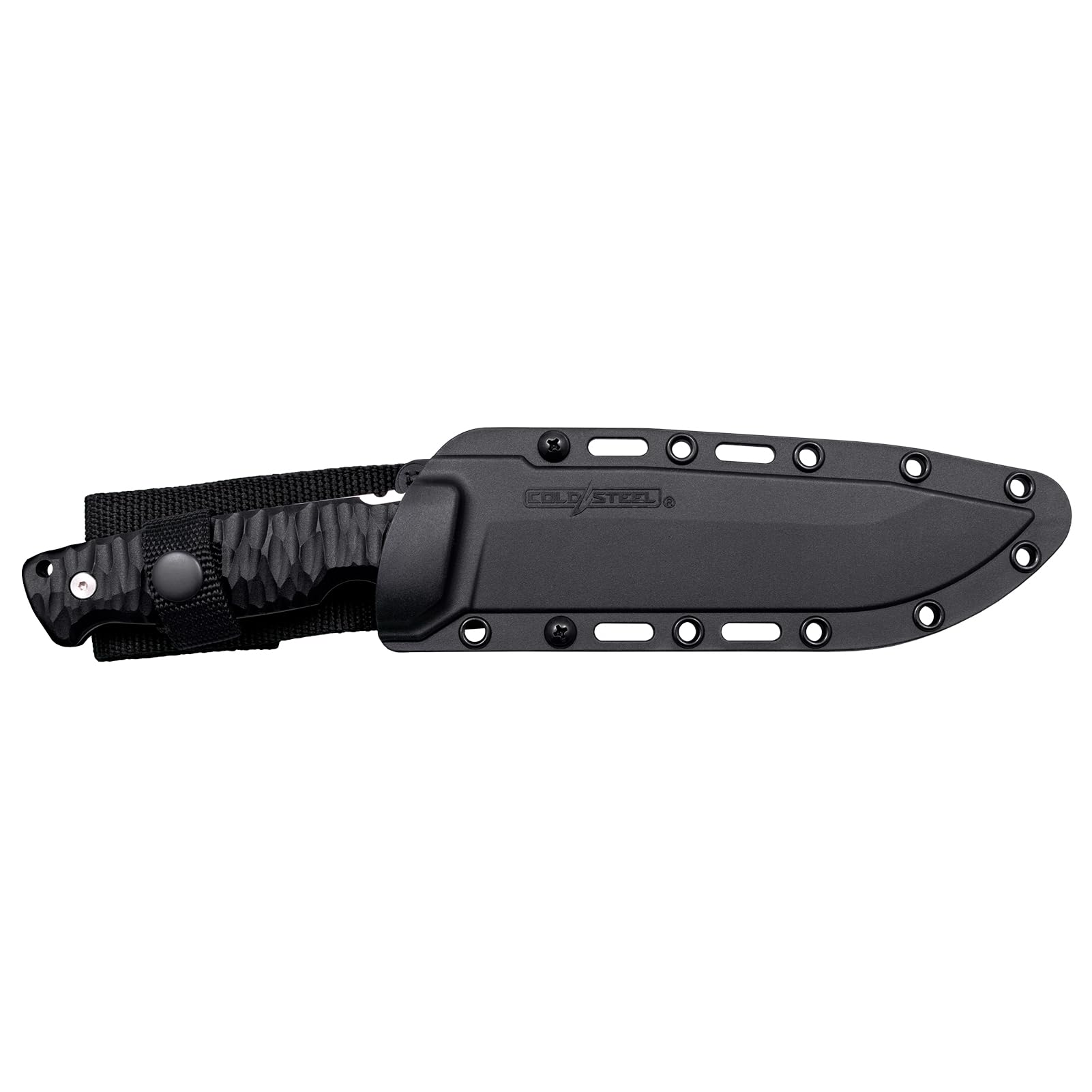 Razor Tek Cold Steel 6.5" 4116 Stainless Steel Recurve Fixed Blade EDC Outdoor Camping Hunting Utility Knife, 5 1/8" Ergonomic Textured Handle, Weather-Resistant Secure-Ex Sheath