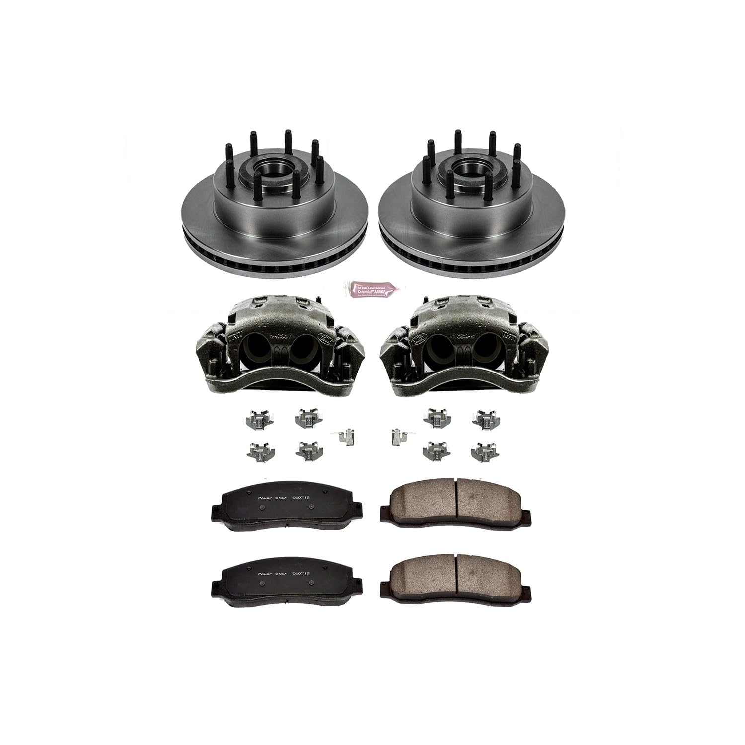 Power Stop KCOE5585 1-Click Autospecialty OE Replacement Brake Kit with Calipers For Ford F-250 Super Duty 2007-2008, Ford F-350 Super Duty 2007-2010 [Model Specific]
