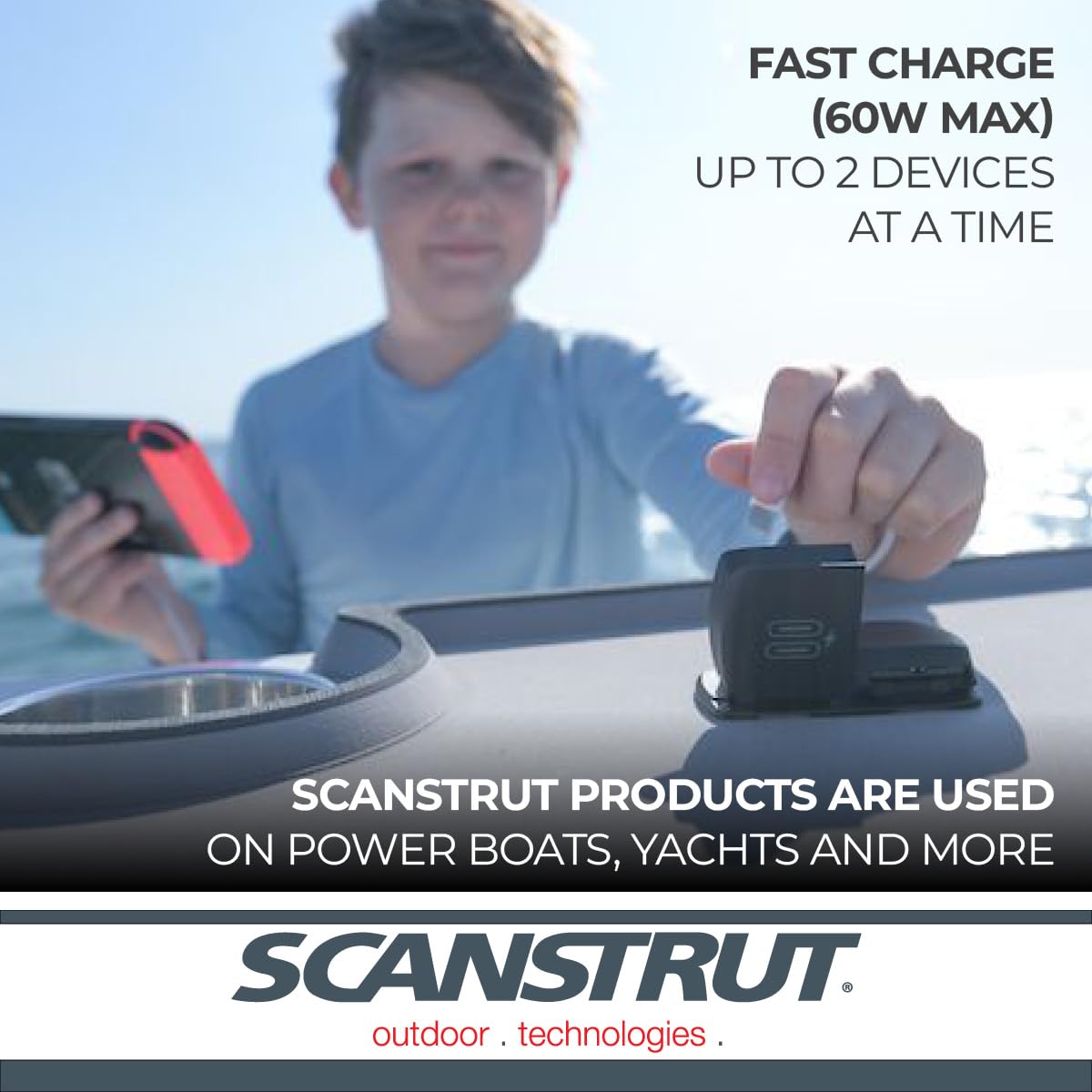 Flip Pro Duo Scanstrut - USB-A & USB-C w/12V Power Socket