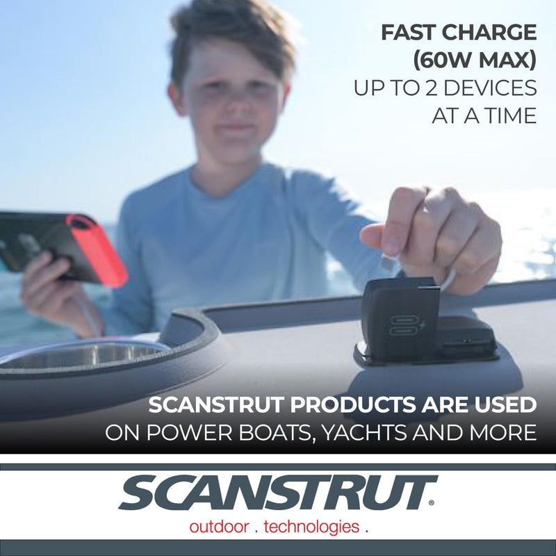 Flip Pro Duo Scanstrut - USB-A & USB-C w/12V Power Socket