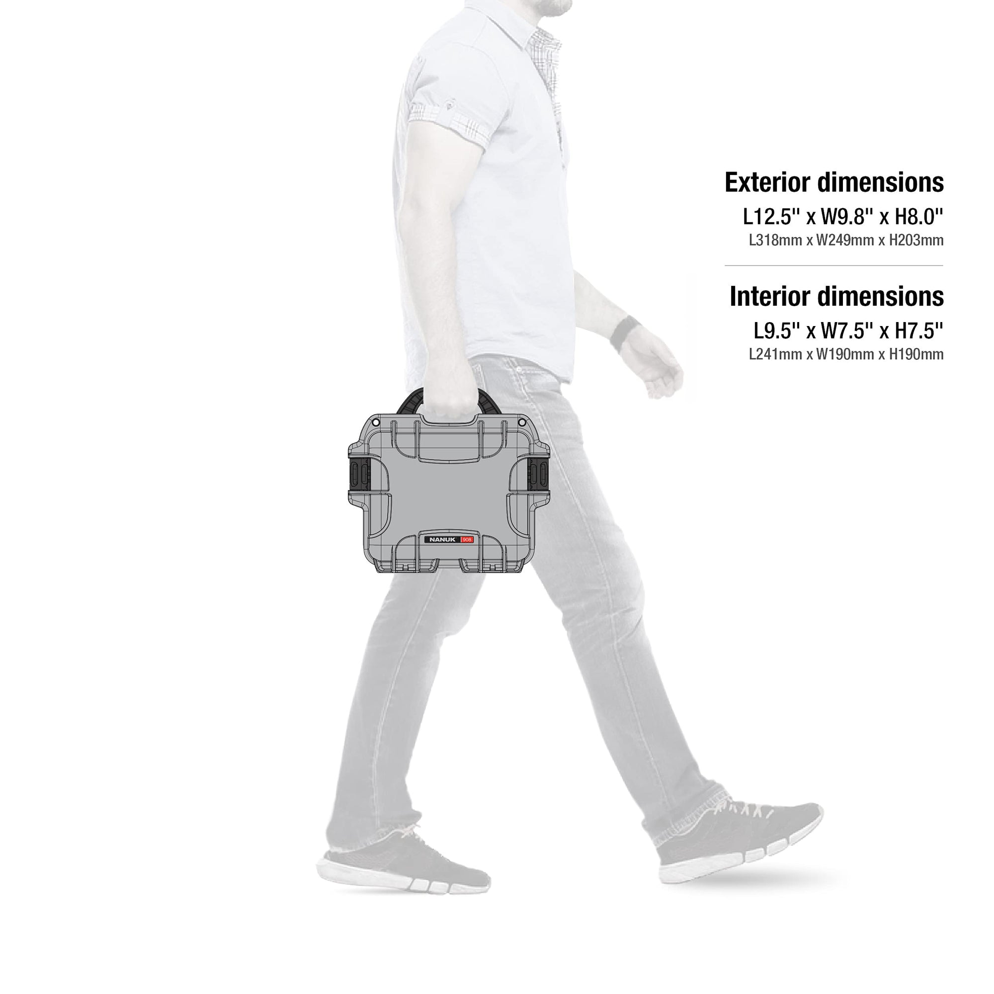 Silver Nanuk 908 Waterproof Hard Case with Foam Insert