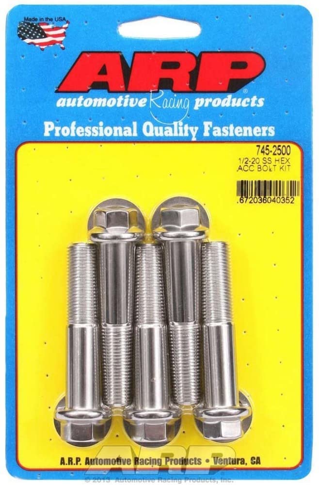 1/2-20" x 2.500 UHL ARP 745-2500 6-Point Stainless Steel Bolt Kit - 5 Piece