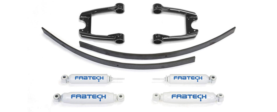 Fabtech Performance Lift System K7017 w/Shocks 3.5 in. Lift Incl. Upper Control Arms Rear Add-A-Leaf Kit All Required Hardware w/Shocks