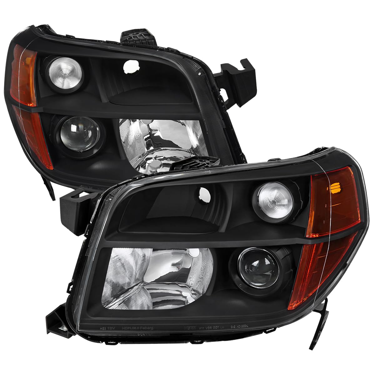 Black Projector Headlights SPEC-D TUNING Compatible with 2006-2008 Honda Pilot, Left + Right Pair Headlamps Assembly
