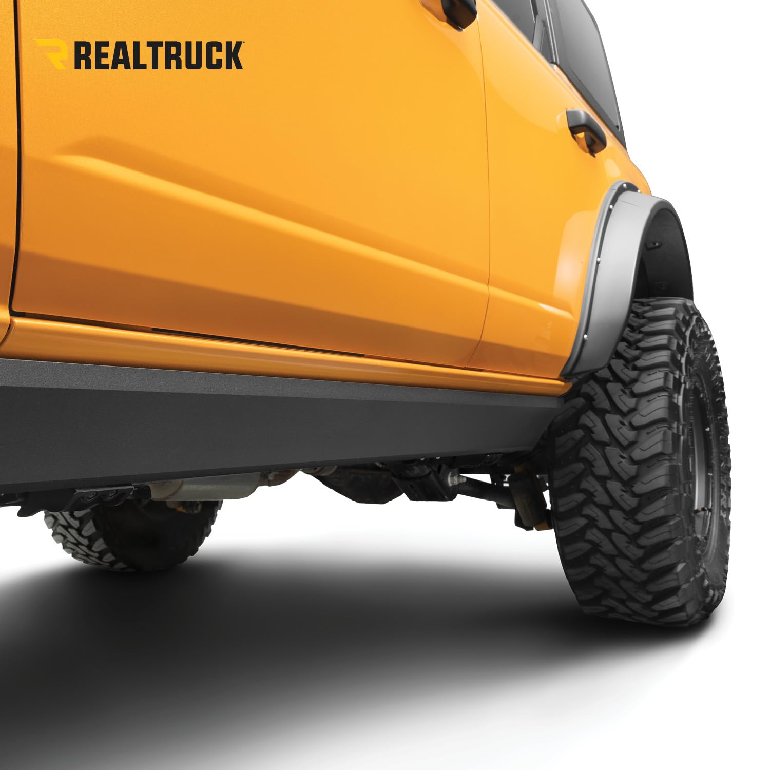 Volt Power Running Boards RealTruck for Ford Bronco (2021-2025) 2-Door Excludes Bronco Sport | Aluminum, Protective Bedliner Coating | 20413157T | Electric Powerstep & Retractable Steps
