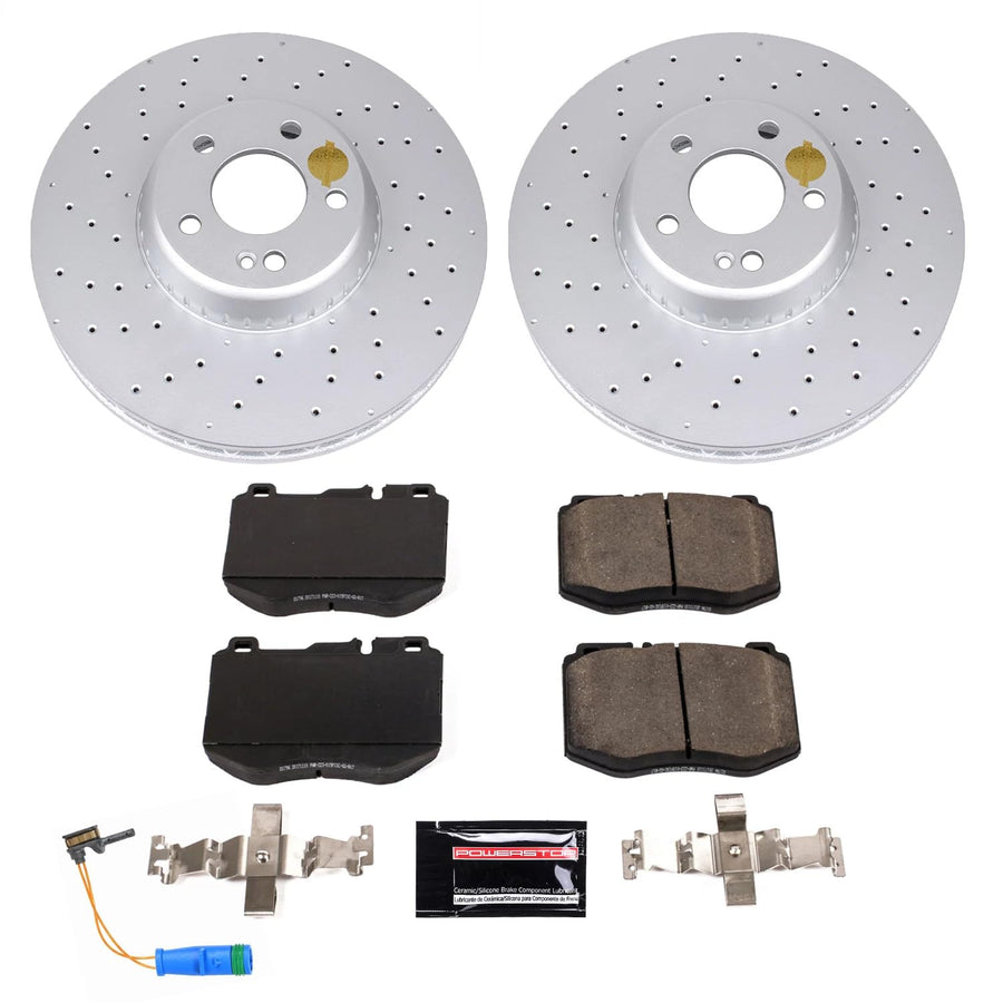 Power Stop CRK7969 Geomet Coated Front Brake Kit For Mercedes-Benz C300 2015-2021, Mercedes-Benz C350e 2016-2018, Mercedes-Benz C400 2015 [Model Specific]