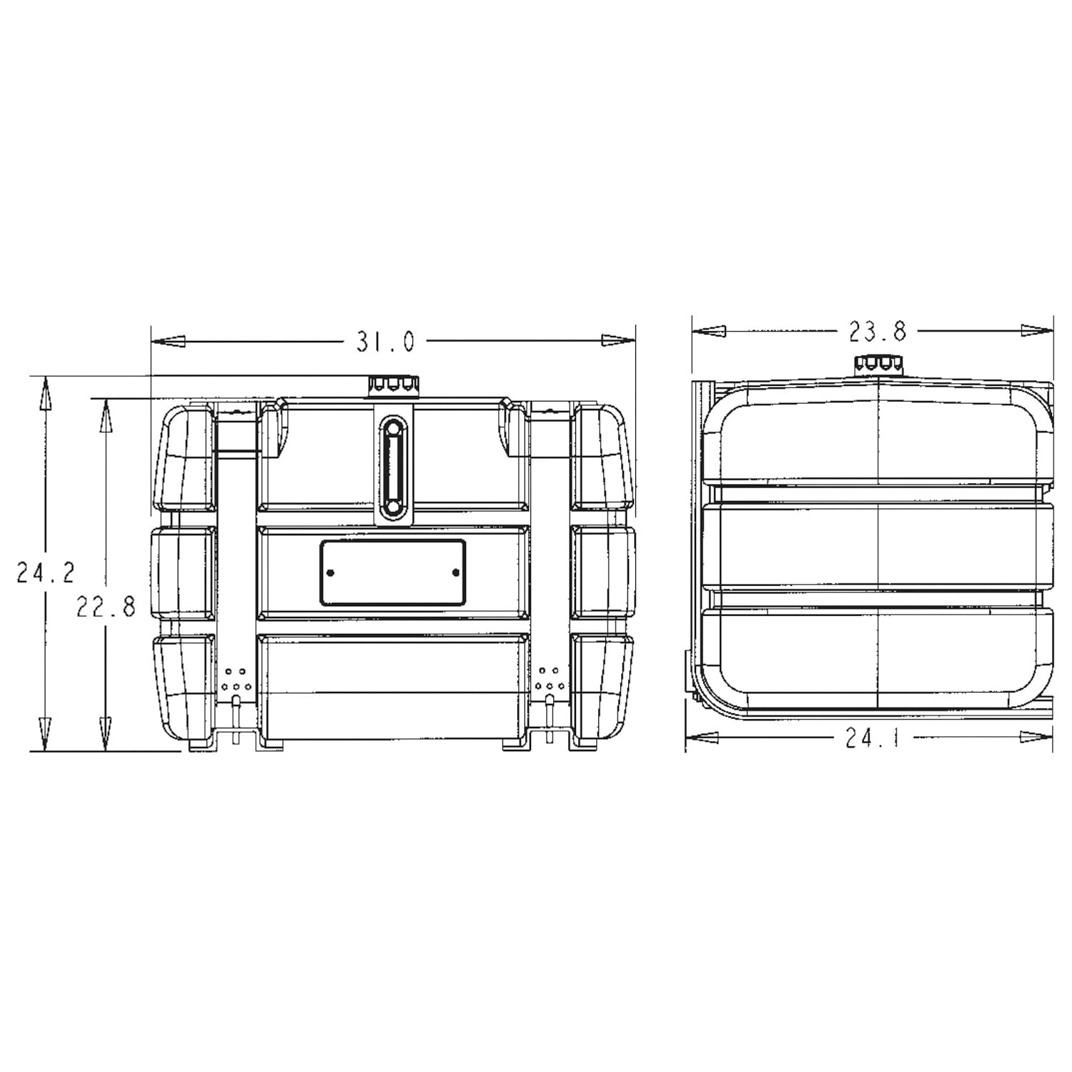 Buyers Products 50 Gallon SMR50P Poly Side Mount Reservoir