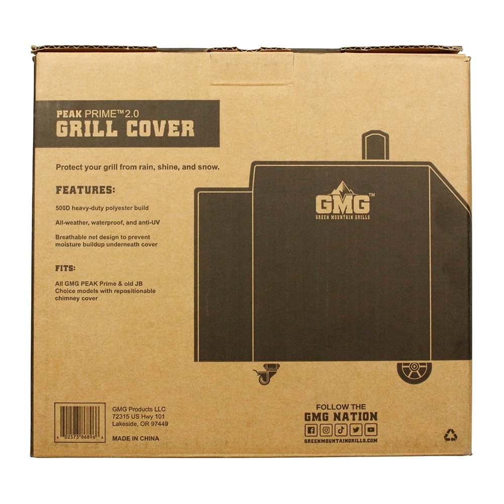 Green Mountain Grills Peak Prime & JB Choice Models Cover Weather Resistant, Black, GMG-6045