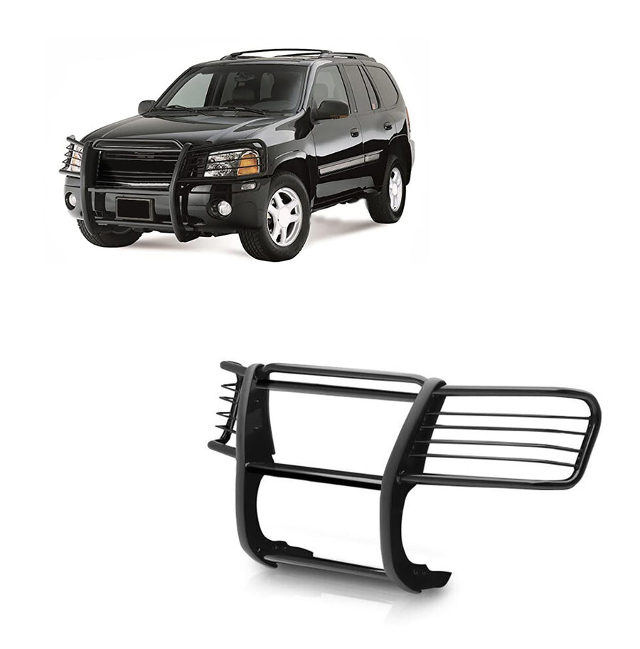 Grille Brush Black Horse Bumper Guard Modular Compatible with 2002-2006 GMC Envoy|2002-2006 GMC Envoy XL-17GD26MA