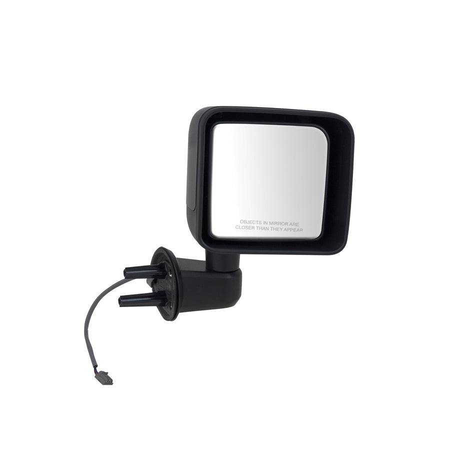 Fit System Mirror Passenger Side for Jeep Wrangler, Textured Black w/PTM Cover, Heated Power, Foldaway