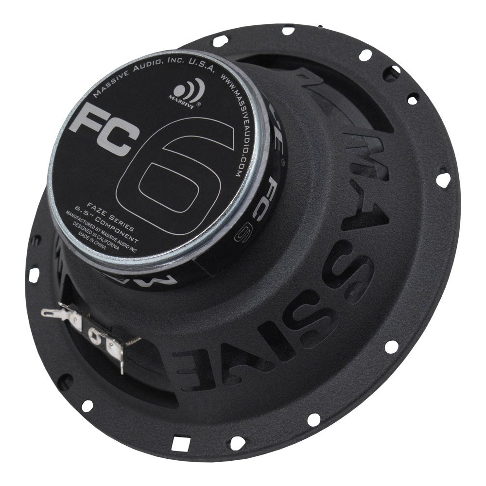 Audio Massive FC6 6.5" | 2-Way Component Speakers – 250W Peak Power, 4 Ohm, Shallow Mount Car Audio System with Tweeters & Crossovers – Premium Sound Upgrade for Cars & Trucks