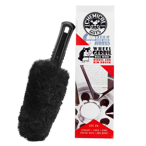 Chemical Guys Wheel and Rim Cleaning Brush Gerbil - Soft Natural Bristle Detailing Tool for Tires, Exhausts & Delicate Surfaces - Wheel Cleaner Brush to Safely Clean Brake Dust, Grime and Dirt, 1 Pack
