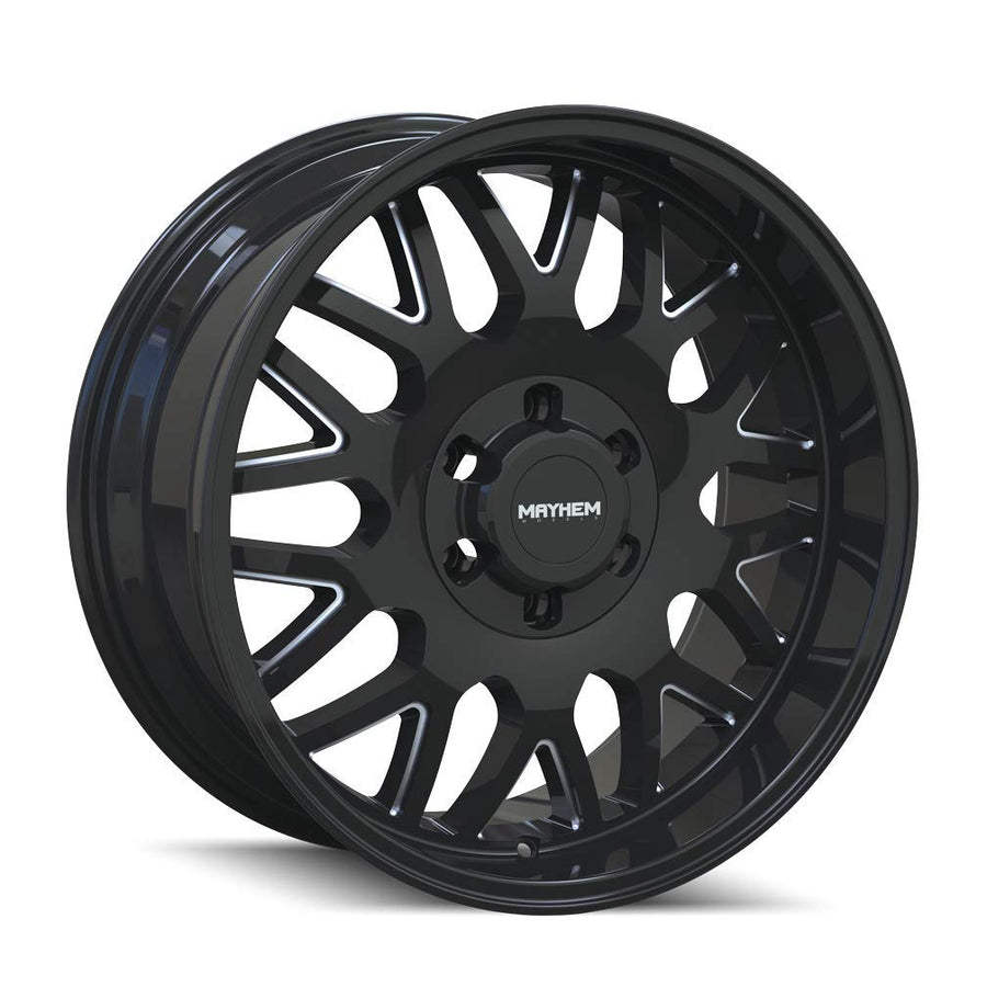 Tripwire MAYHEM 8110 Gloss Black/Milled Spokes 20X10 6-135-19mm 87.1mm Wheel with Painted (0 x 10. inches /6 x 135 mm, -19 mm Offset)