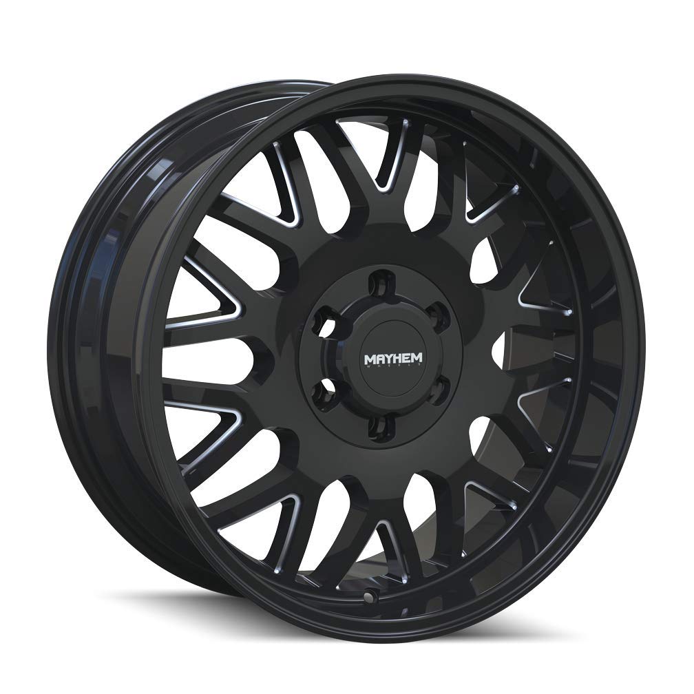 Tripwire MAYHEM 8110 Gloss Black/Milled Spokes 20X9 5-139.7 0mm 87.1mm Wheel with Painted (0 x 9. inches /5 x 139 mm, 0 mm Offset)