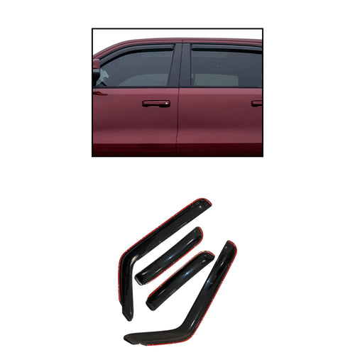 Off Road Black Horse [BHOR] in Channel Rain Guards/Wind Deflectors Compatible with 2013-2018 Nissan Pathfinder Smoke 4 PCs - 141531-IN