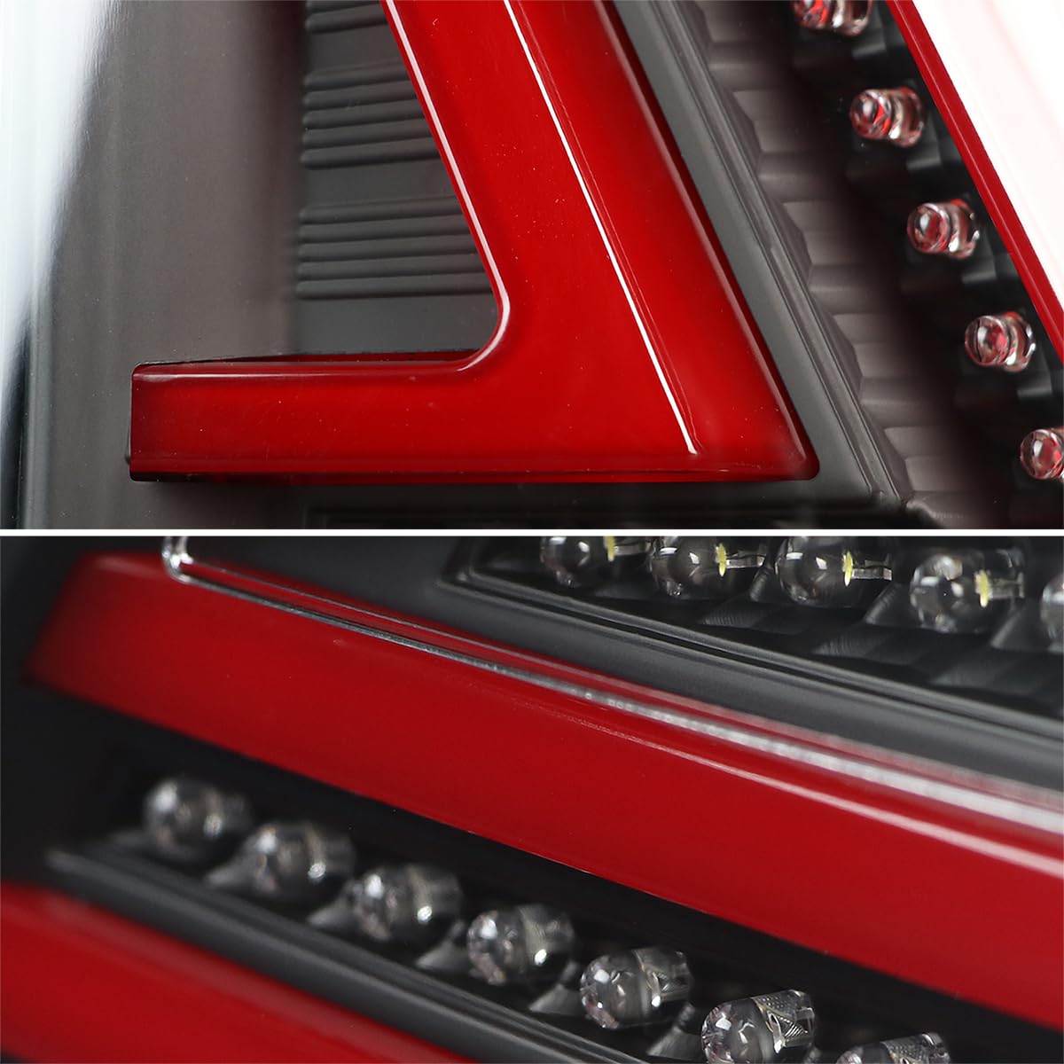 Black Tail Lights w/Red LED Bar SPEC-D TUNING Compatible with 2006-2008 Lexus IS250 IS350, Left + Right Pair Assembly