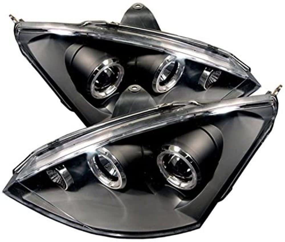 LED Halo Spyder Auto Projector Headlights Black/Clear