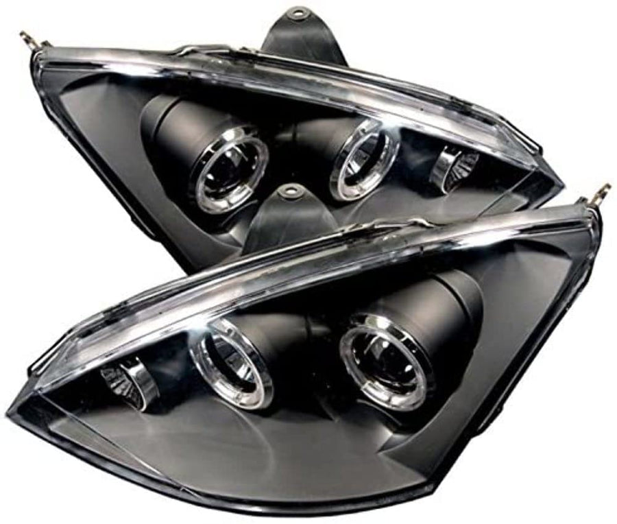 LED Halo Spyder Auto Projector Headlights Black/Clear
