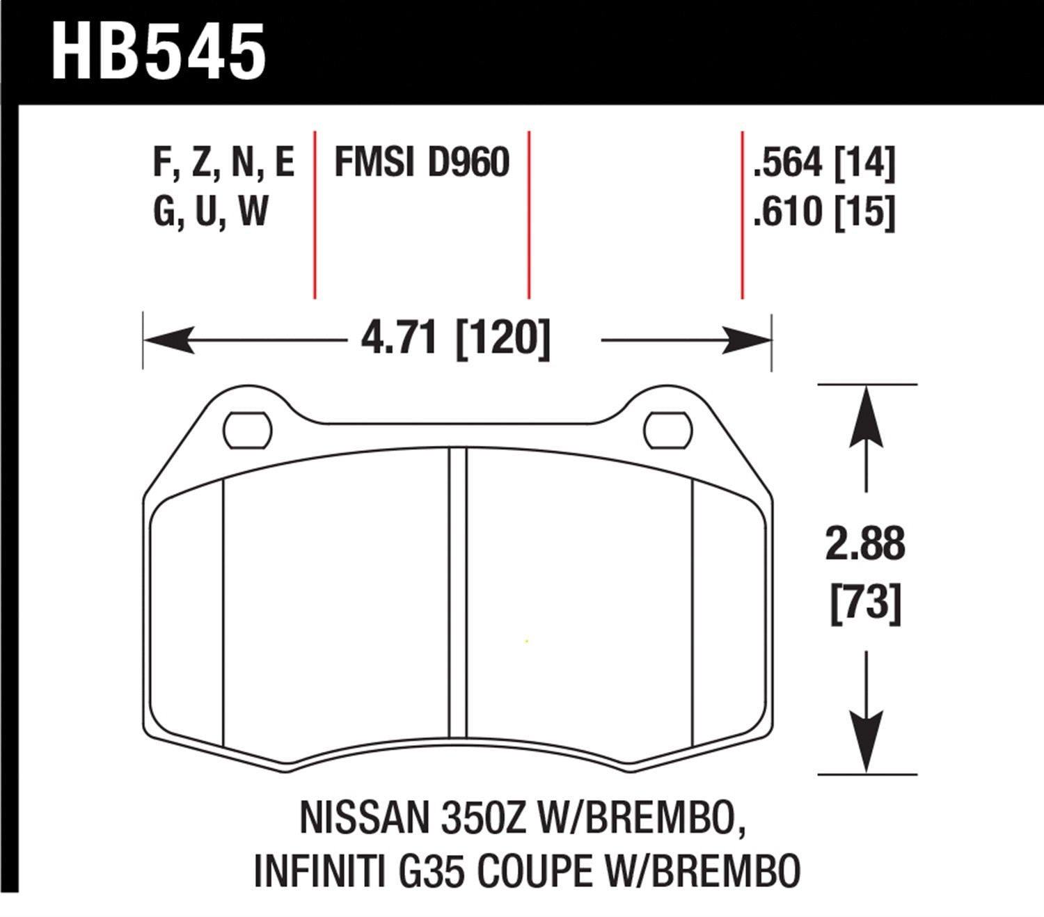 Hawk Performance Blue HB545E.564 9012 Motorsport Brake Pads