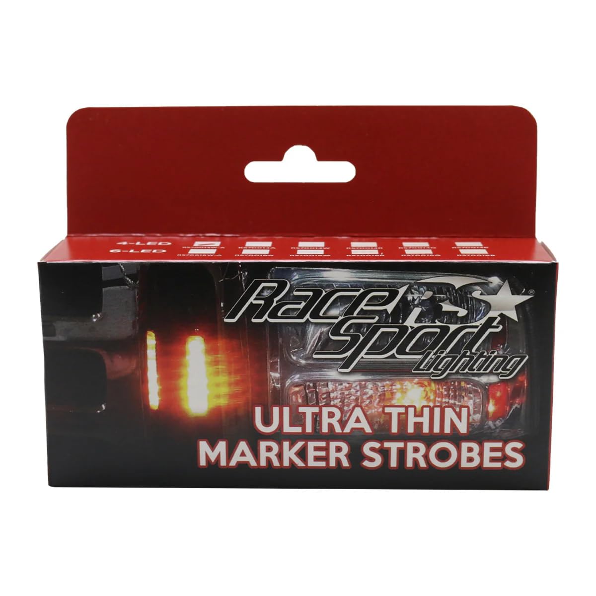 Race Sport 6-LED RS70016W-A Ultra Slim Flush Mount 19-Flash Pattern Marker Strobe Light (White/Amber)