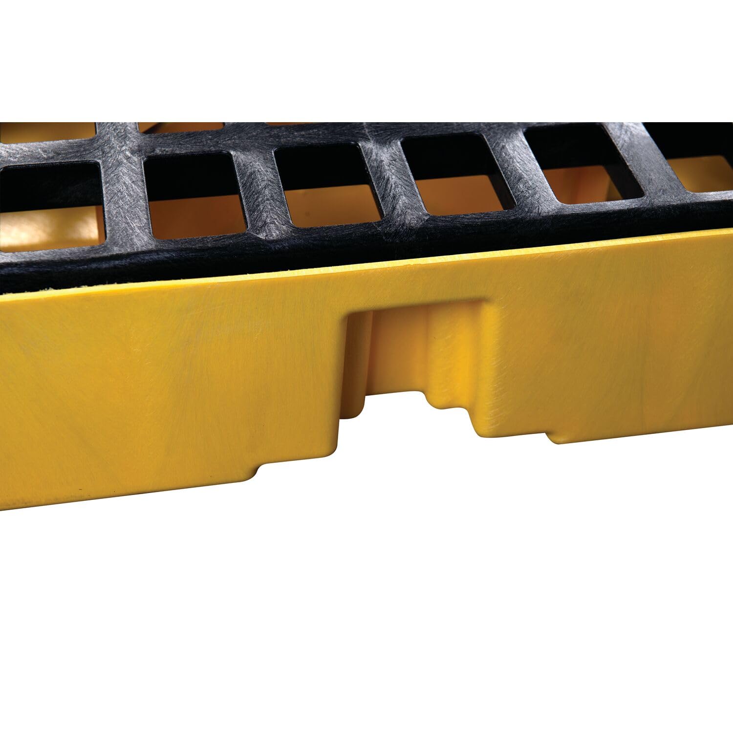 4 Drum Eagle Square Spill Platform with Drain and Forklift Pockets, 51.5"x51.5"x6.5", 60.5 Gallon Sump, 10,000 lbs. Load Capacity Containment Tray, Made in USA, Yellow, 1635D