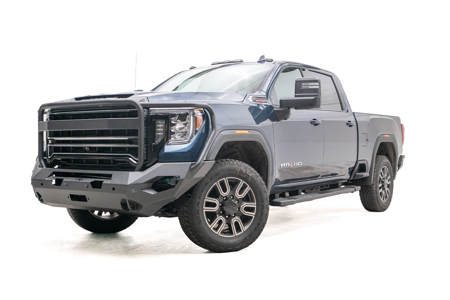 Fab Fours Matrix GM20-X5050-B Full Width Raw Front Winch HD Bumper with Brush Guard
