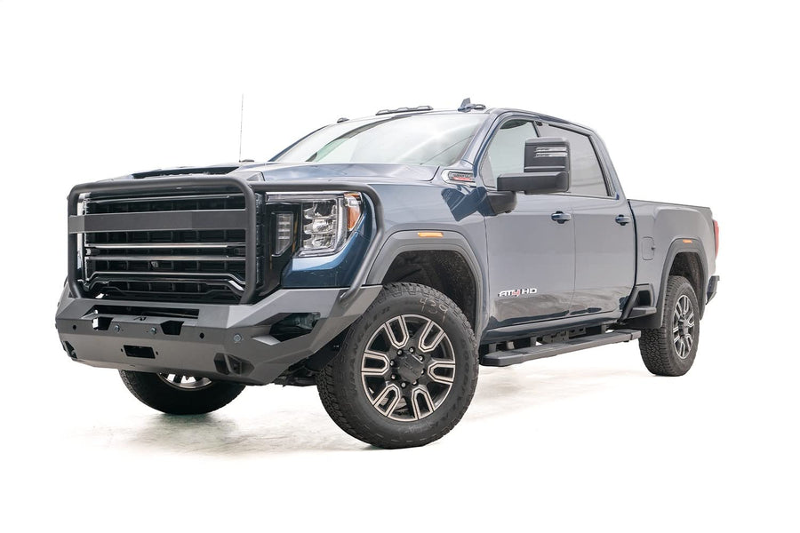 Fab Fours Matrix GM20-X5050-B Full Width Raw Front Winch HD Bumper with Brush Guard