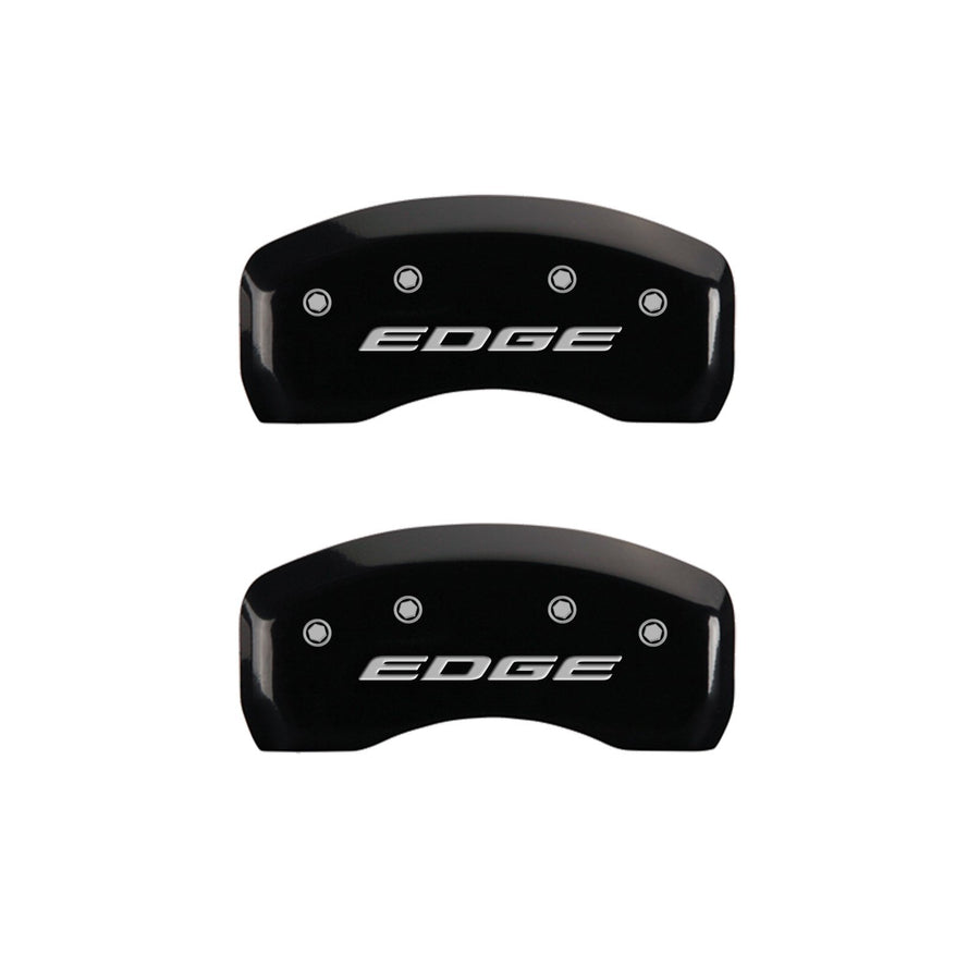 MGP Caliper Covers 10242SEDEBK Front and Rear Caliper Cover, Black Powder Coat Finish, Set of 4 (EDGE/2015 Silver Characters, Engraved)