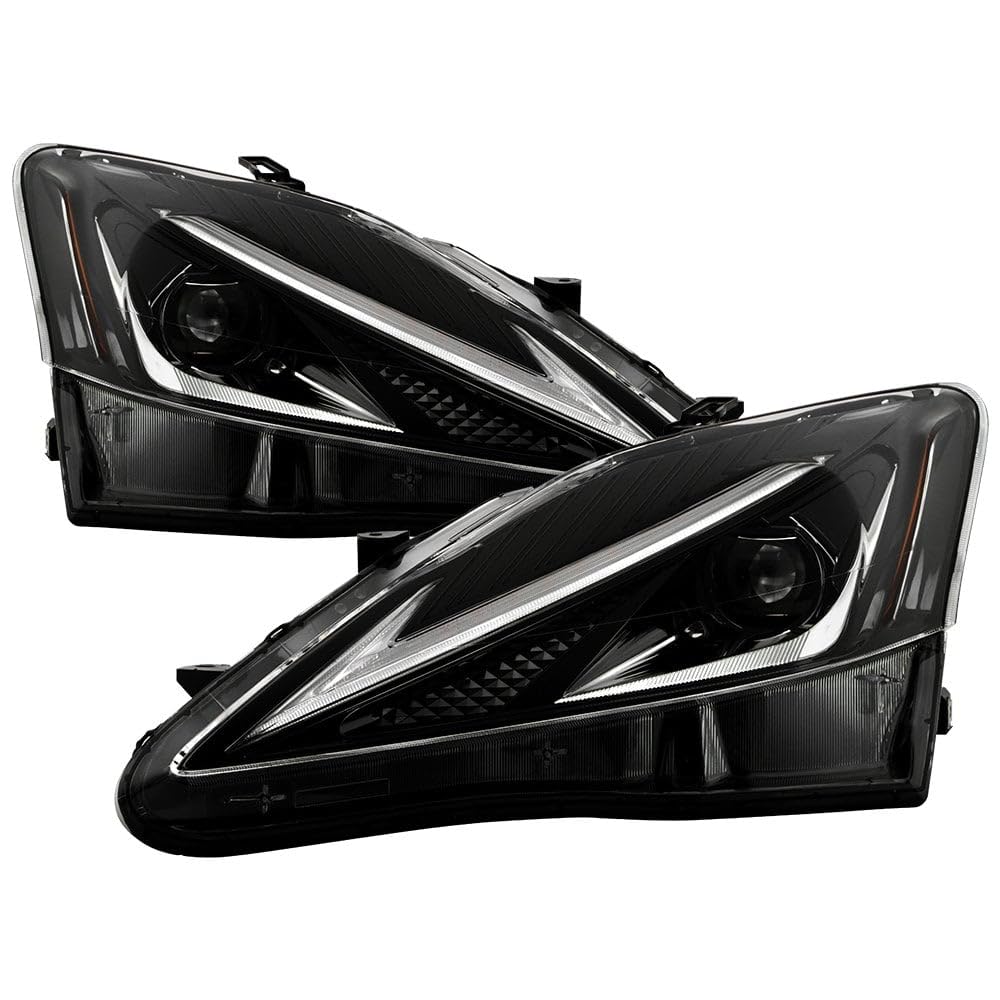 Lexus is 250 350 (Fit Halogen) Spyder (xTune) Full LED DRL Projector Headlights - Black