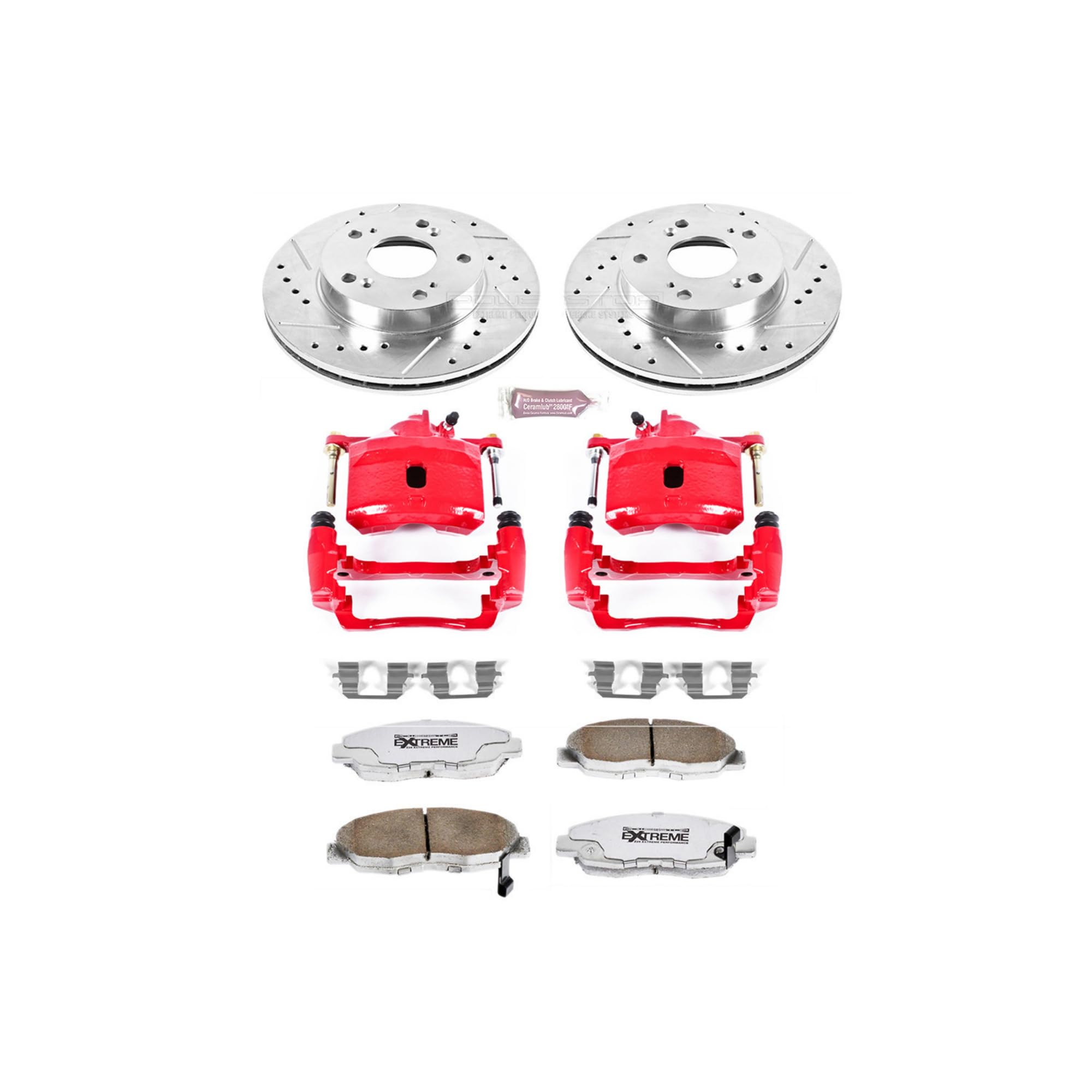 Power Stop Front KC2384-26 Z26 Street Warrior Brake Kit Honda For Honda Civic 2006-2011 [Model Specific]