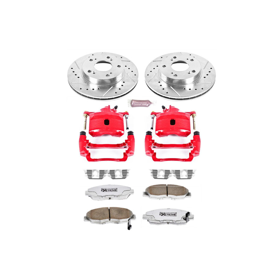 Power Stop Front KC2384-26 Z26 Street Warrior Brake Kit Honda For Honda Civic 2006-2011 [Model Specific]