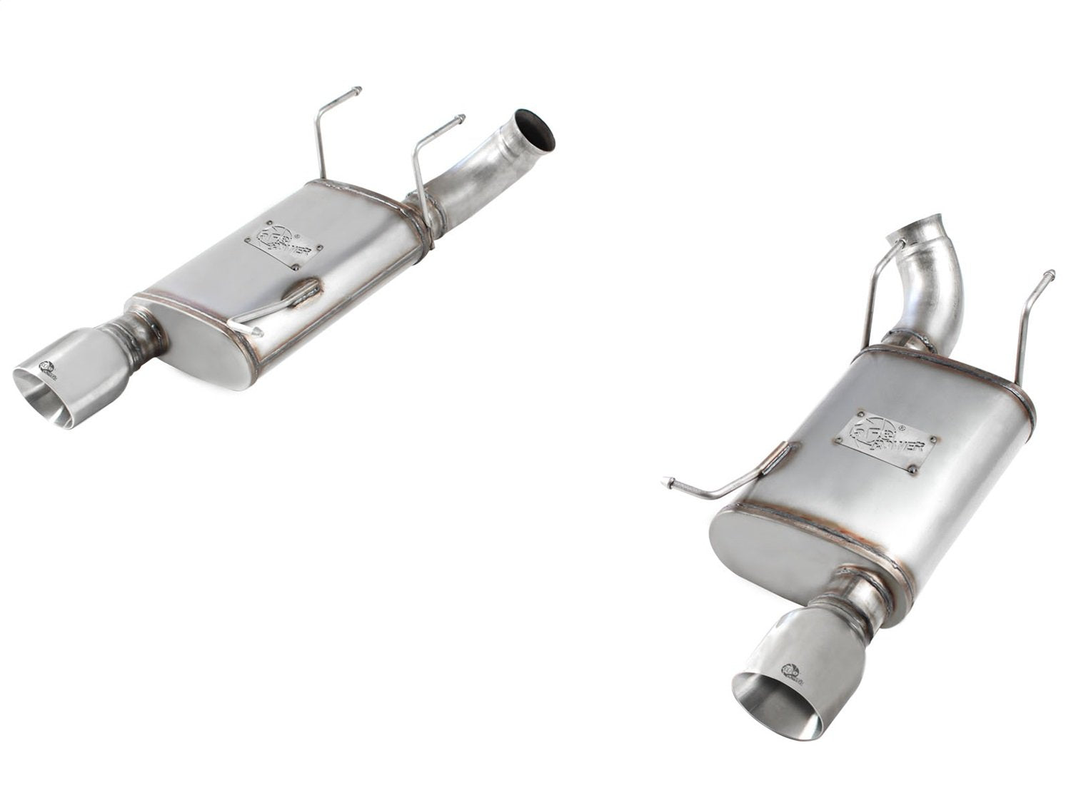 409 Stainless Steel aFe (49-43052-P) Axle-Back Exhaust System with Polished Tip for Ford Mustang GT