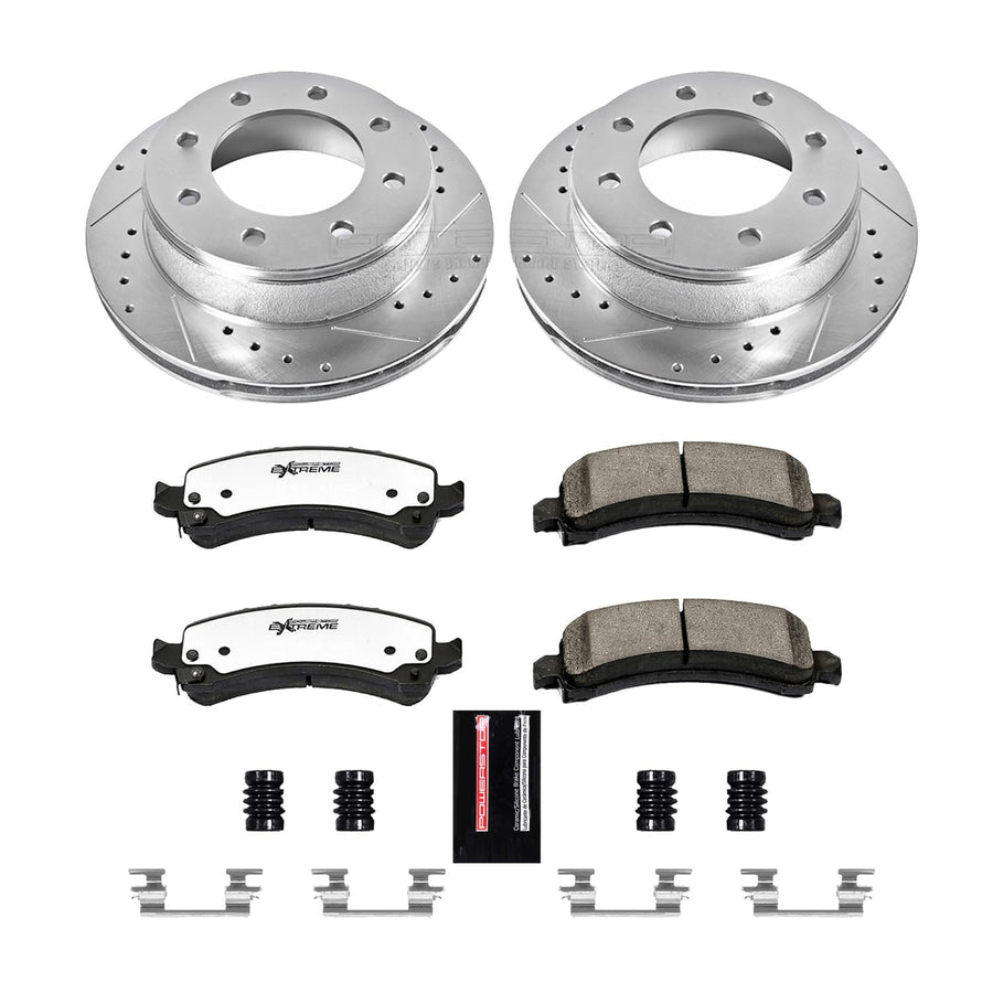 Power Stop Rear K2039-36 Z36 Truck & Tow Brake Kit, Carbon Fiber Ceramic Brake Pads and Drilled/Slotted Brake Rotors For Express 2500, Express 3500, Savana 2500, Savana 3500 [Model Specific]