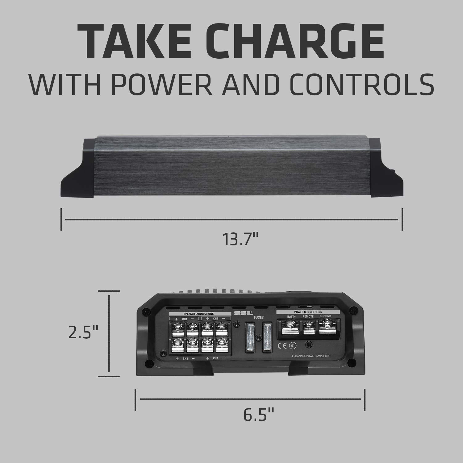 CG1604 Sound Storm Laboratories 4 Channel Car Amplifier - 1600 Watts, Full Range, Class A/B, 2/4 Ohm Stable, Mosfet Power Supply, Bridgeable
